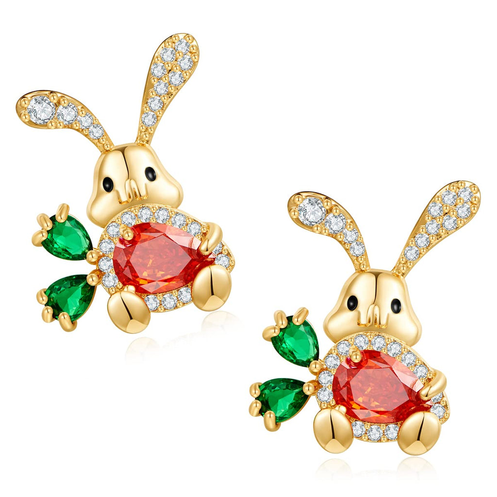Easter Rabbit Rhinestone Stud Earrings