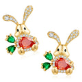 Easter Rabbit Rhinestone Stud Earrings