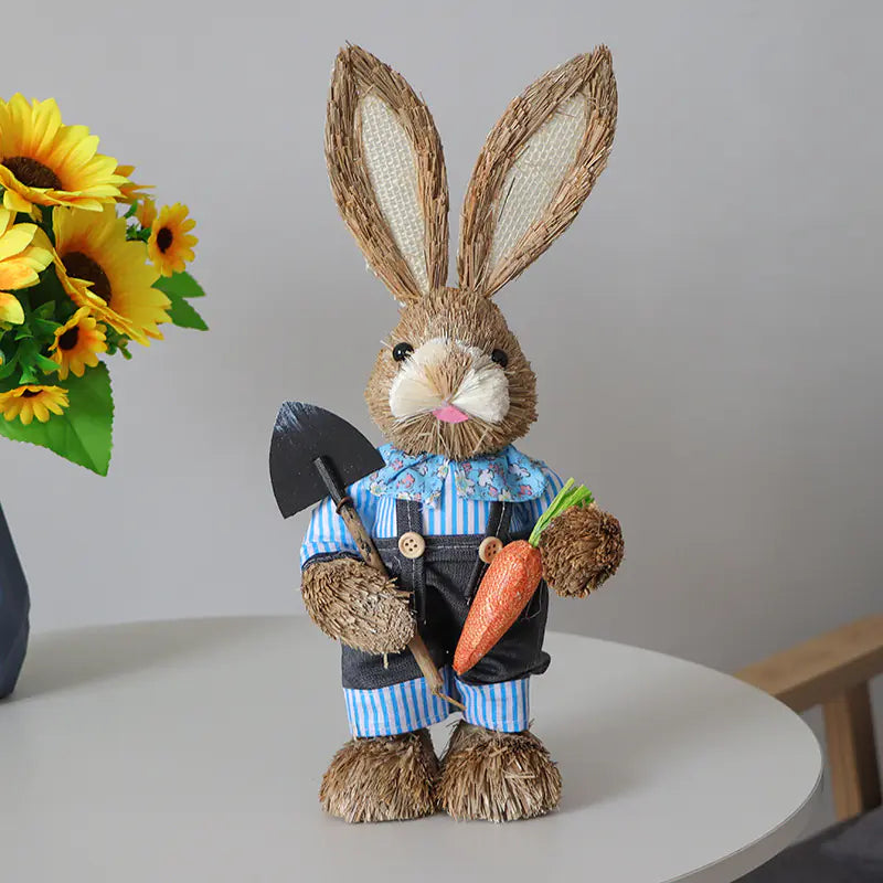 2 PCS Handmade Easter Bunny Decor (Indoor/Outdoor)