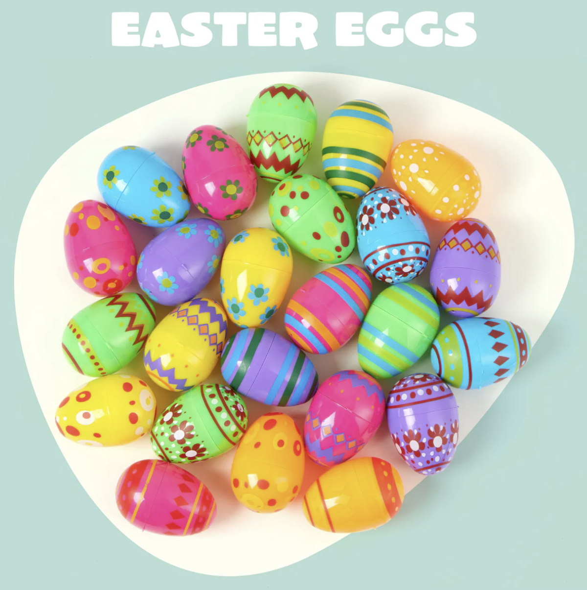 24PCS Design Plastic Easter Eggs (3.15")