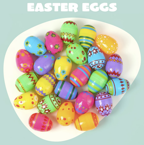 24PCS Design Plastic Easter Eggs (3.15")