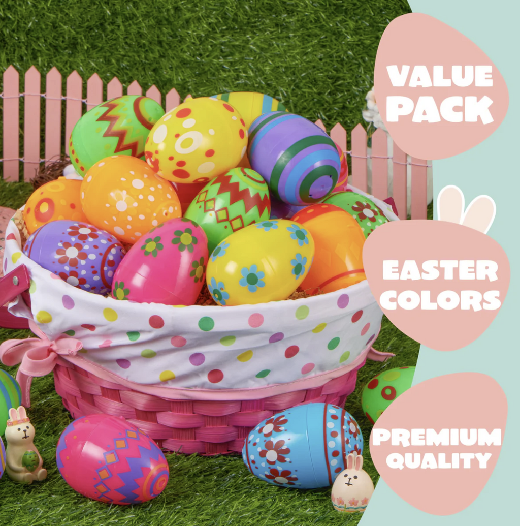 24PCS Design Plastic Easter Eggs (3.15")