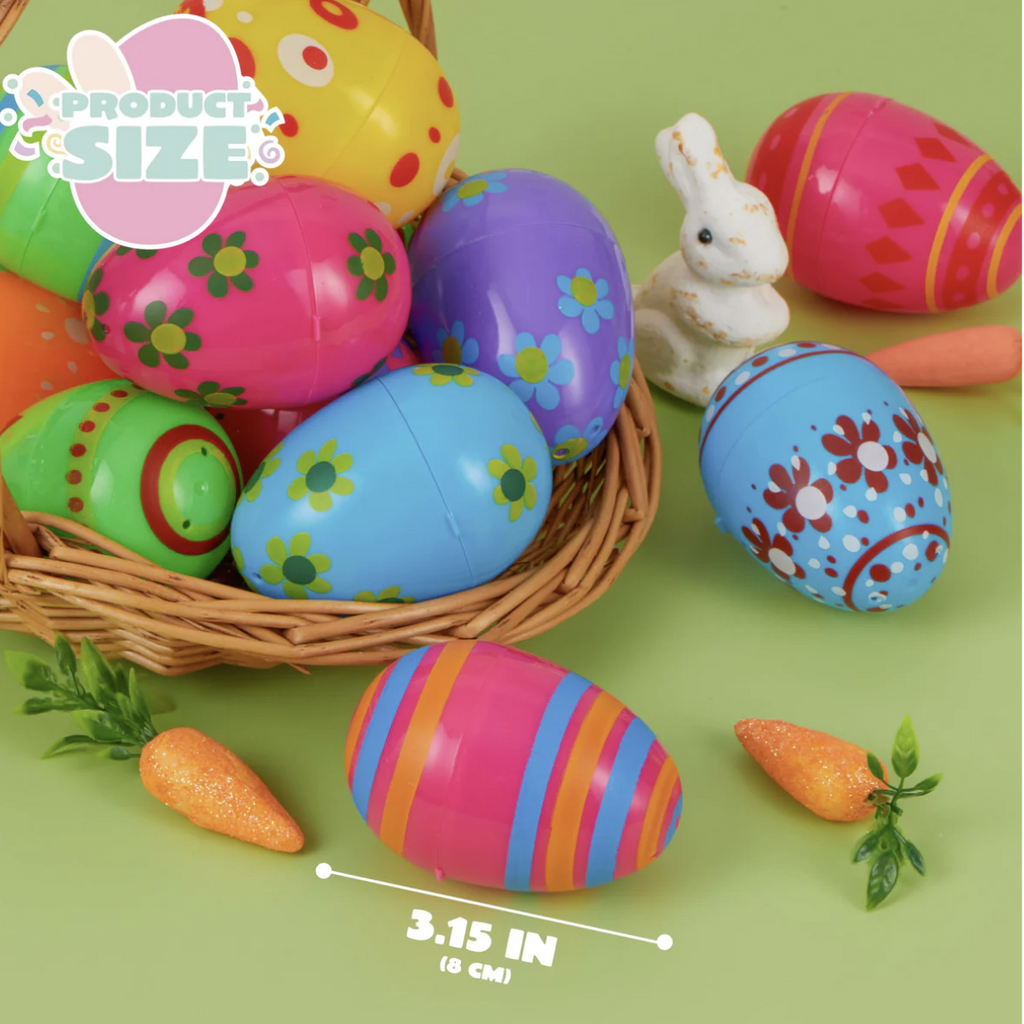24PCS Design Plastic Easter Eggs (3.15")