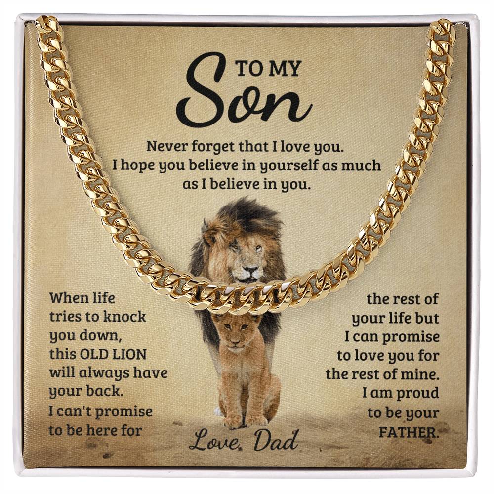 Never Forget Chain (Cuban Link) - To My Son