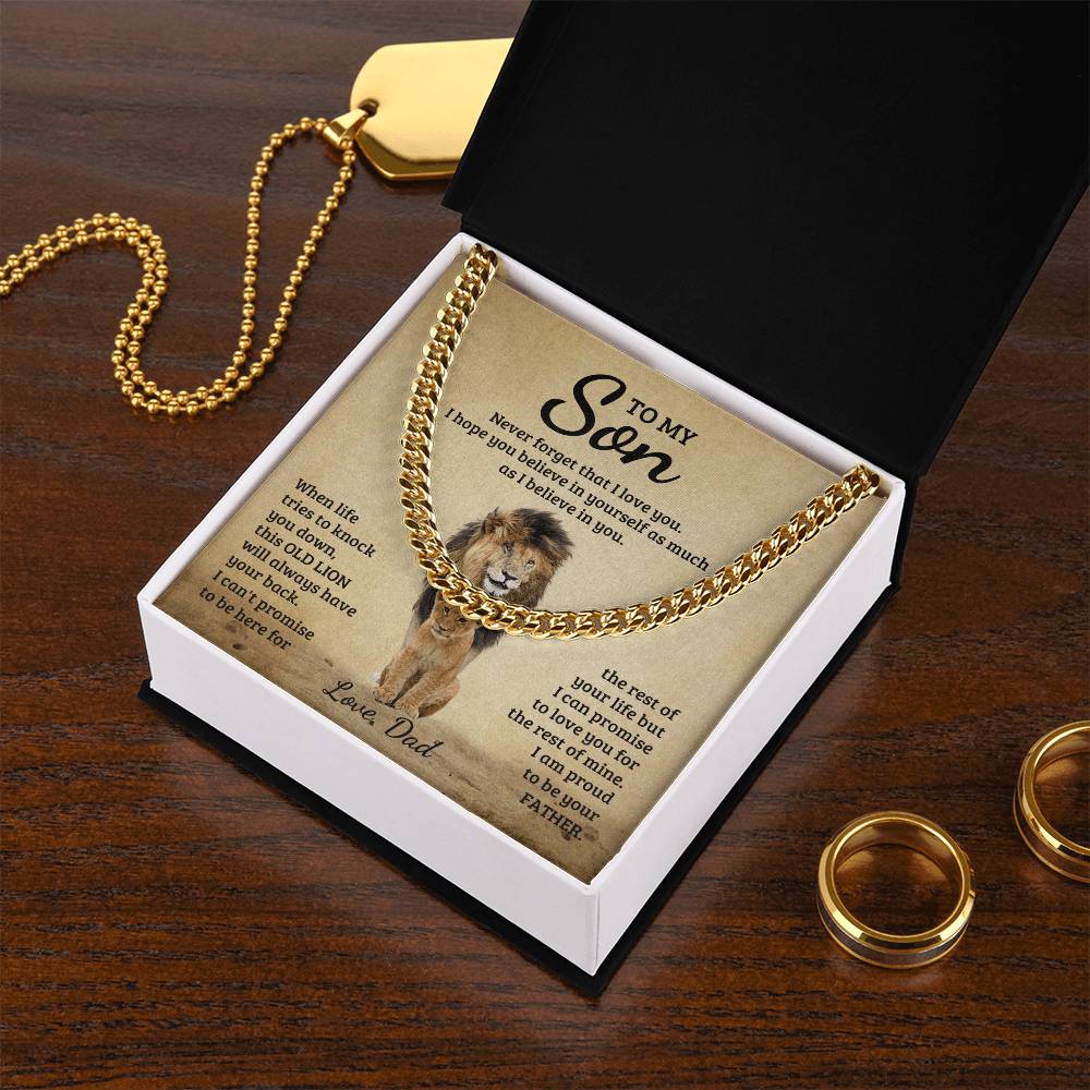 Never Forget Chain (Cuban Link) - To My Son