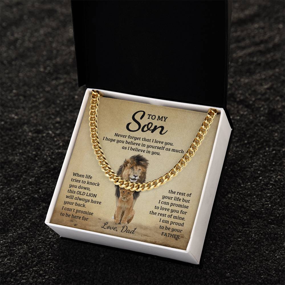 Never Forget Chain (Cuban Link) - To My Son
