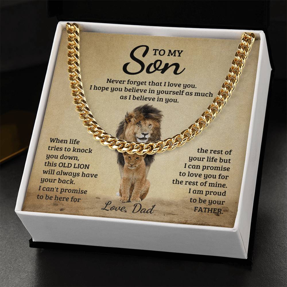 Never Forget Chain (Cuban Link) - To My Son