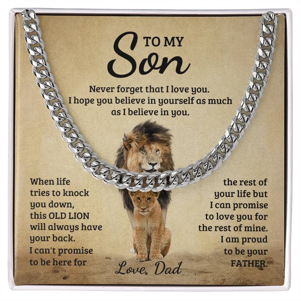Never Forget Chain (Cuban Link) - To My Son