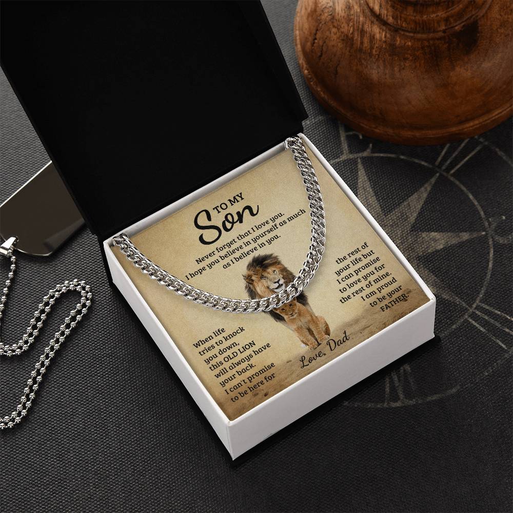 Never Forget Chain (Cuban Link) - To My Son