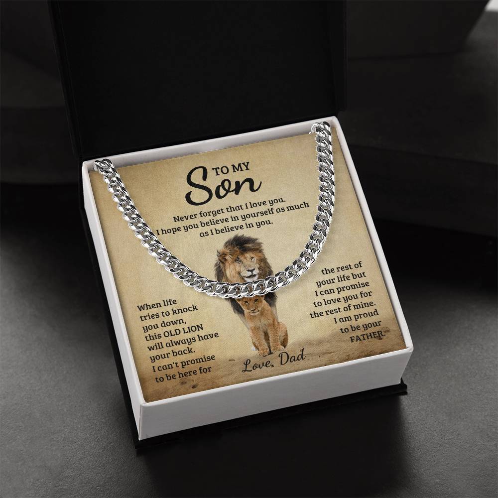 Never Forget Chain (Cuban Link) - To My Son