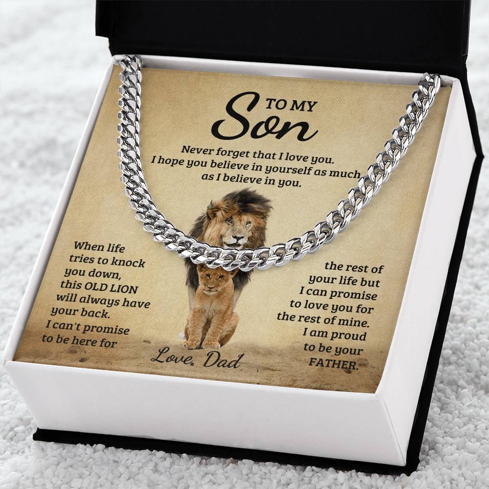 Never Forget Chain (Cuban Link) - To My Son