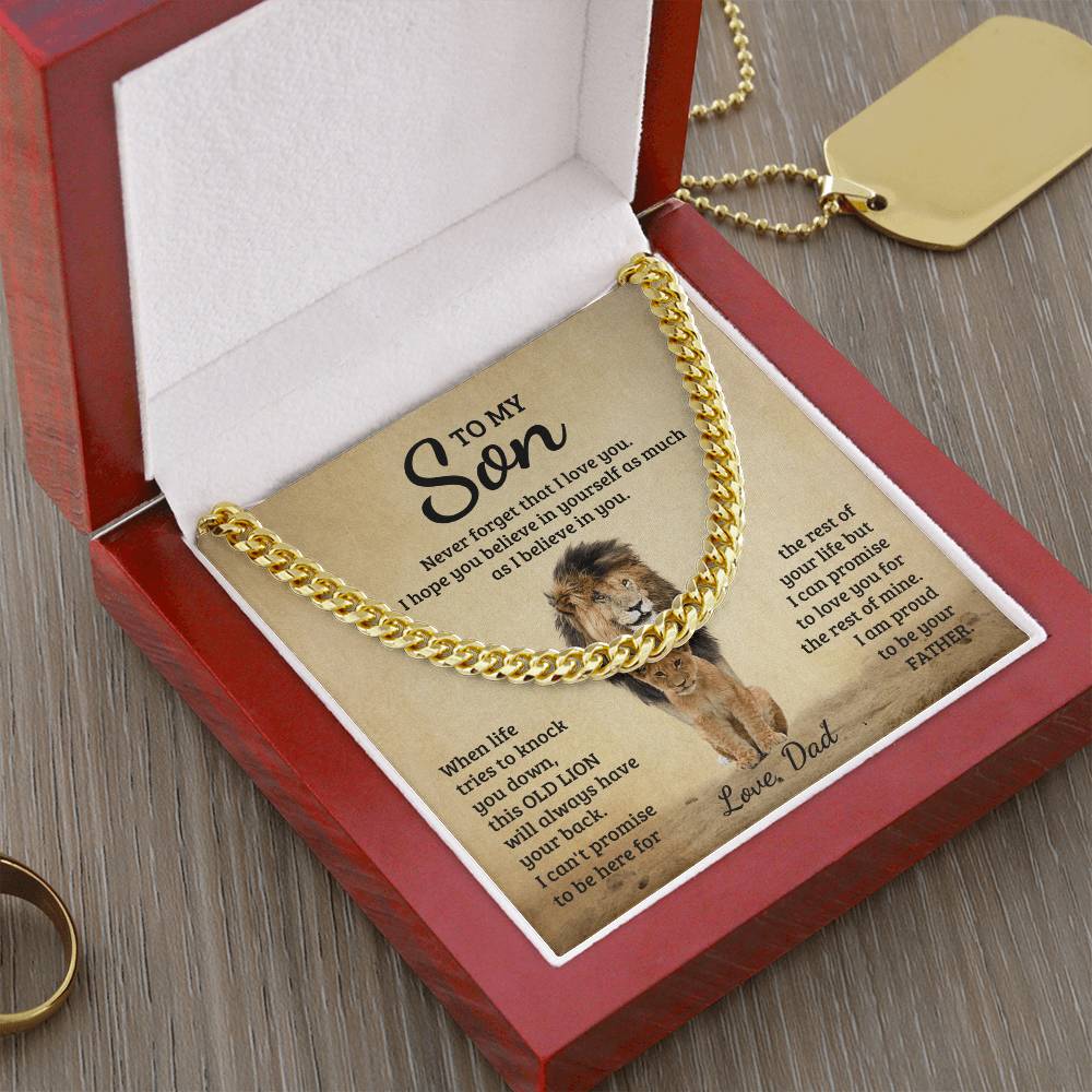 Never Forget Chain (Cuban Link) - To My Son