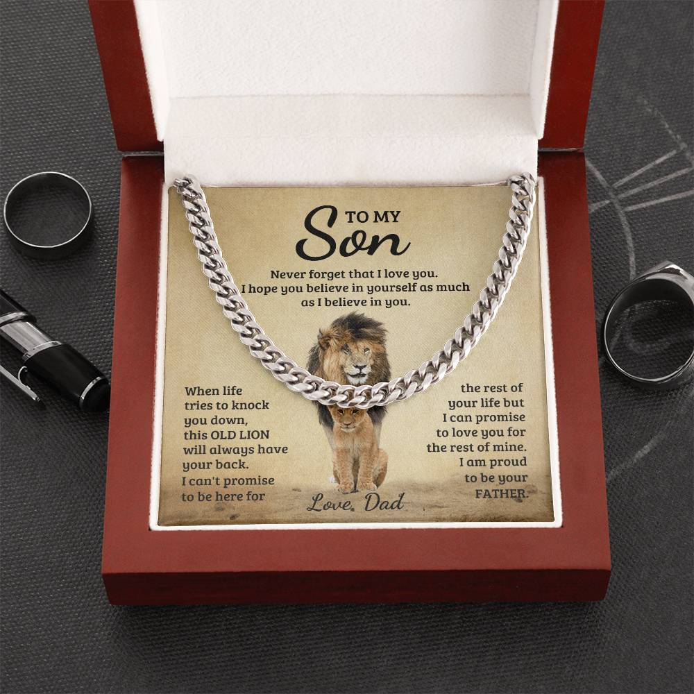 Never Forget Chain (Cuban Link) - To My Son