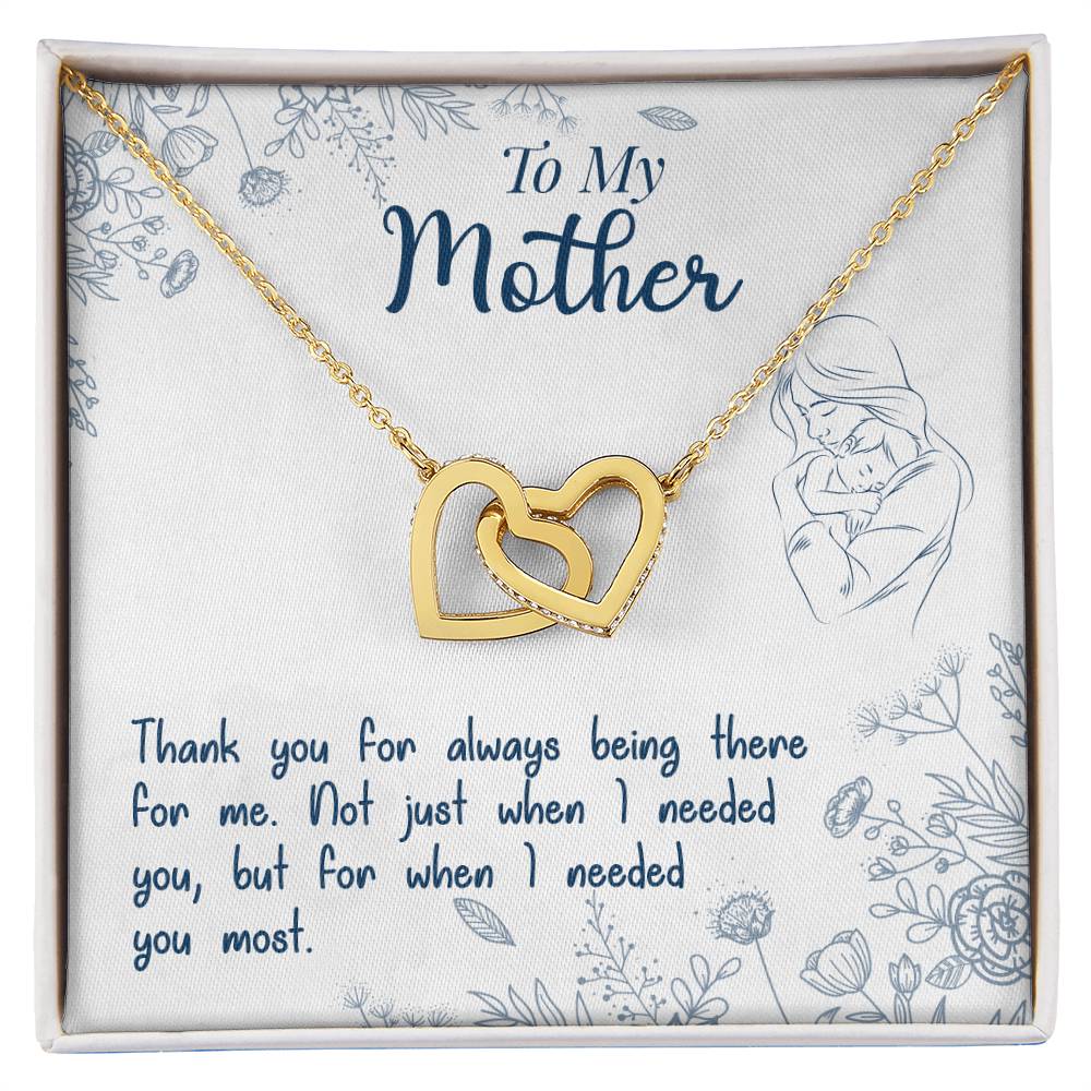 Thank You For Always Being There - Interlocking Hearts Necklace - Mom