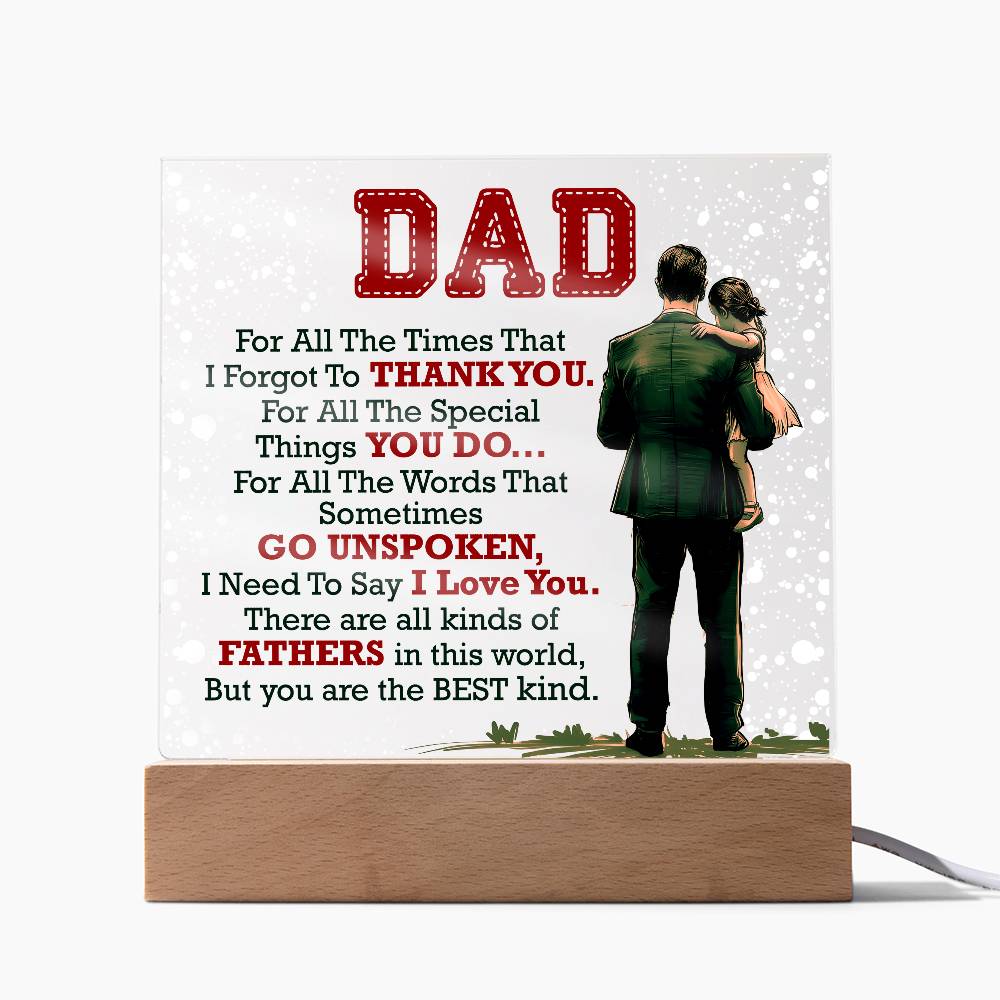 Decorative Acrylic Plaque - Thank You Dad