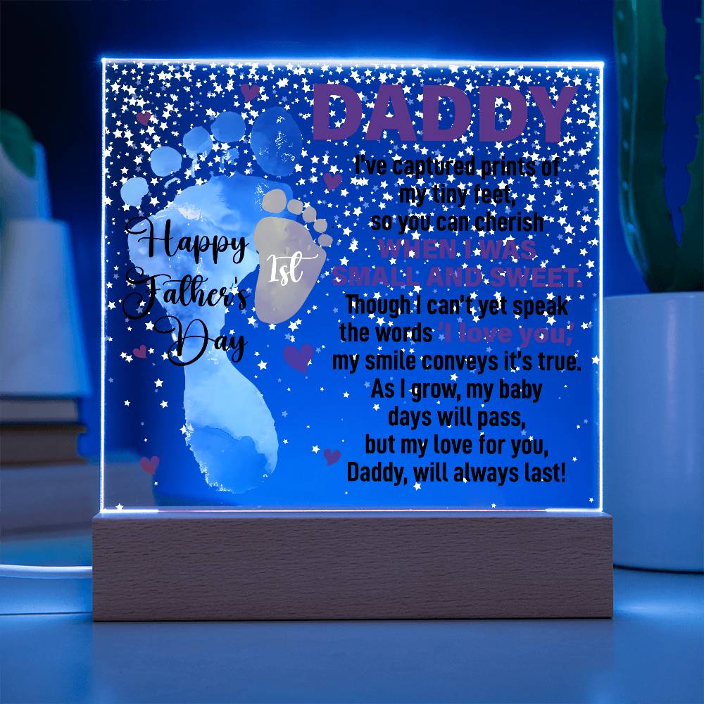 "Small and Sweet" - Acrylic LED Plaque (7 vibrant colors)