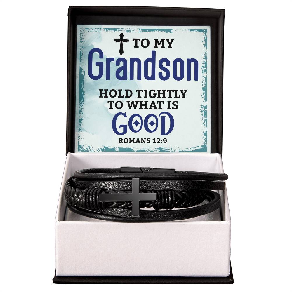 Cross Leather Bracelet - Grandson