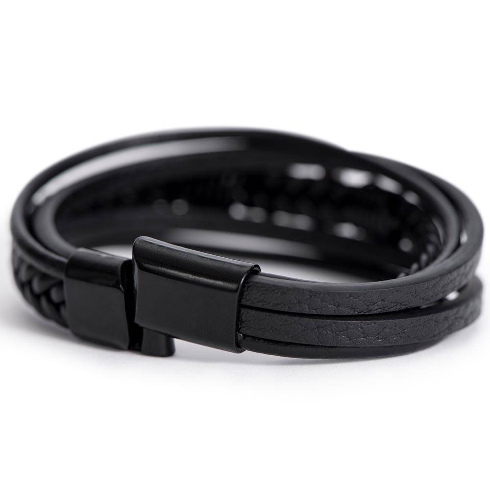 Cross Leather Bracelet - Grandson