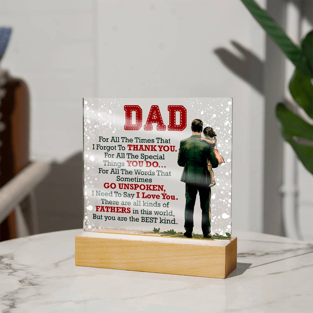 Decorative Acrylic Plaque - Thank You Dad