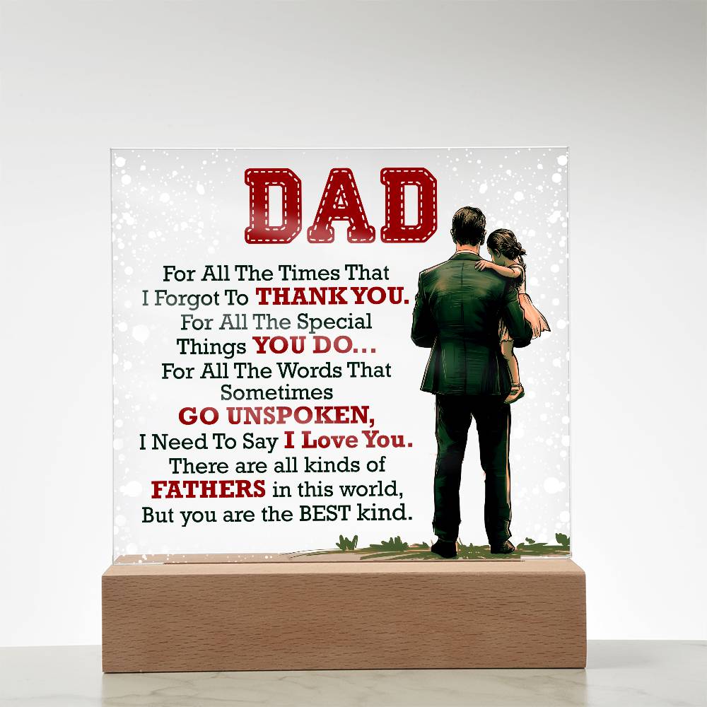 Decorative Acrylic Plaque - Thank You Dad
