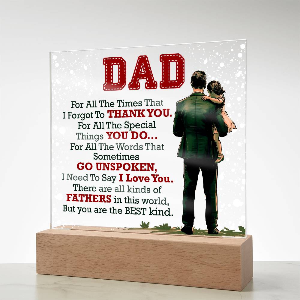 Decorative Acrylic Plaque - Thank You Dad
