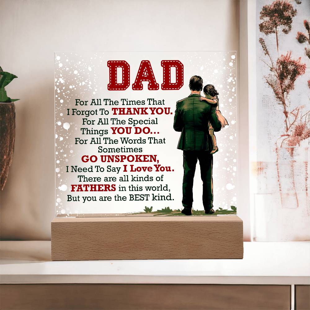 Decorative Acrylic Plaque - Thank You Dad