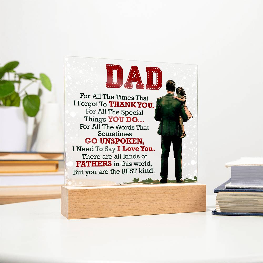 Decorative Acrylic Plaque - Thank You Dad