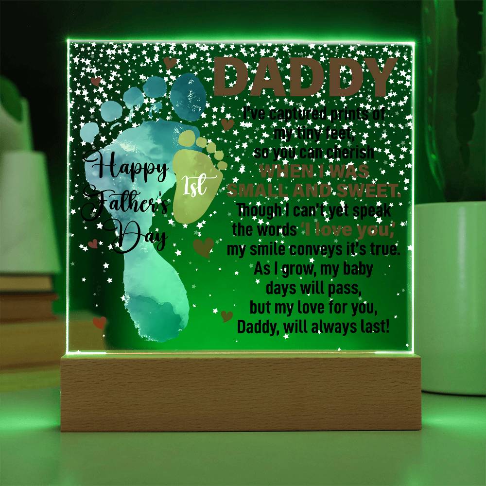 "Small and Sweet" - Acrylic LED Plaque (7 vibrant colors)
