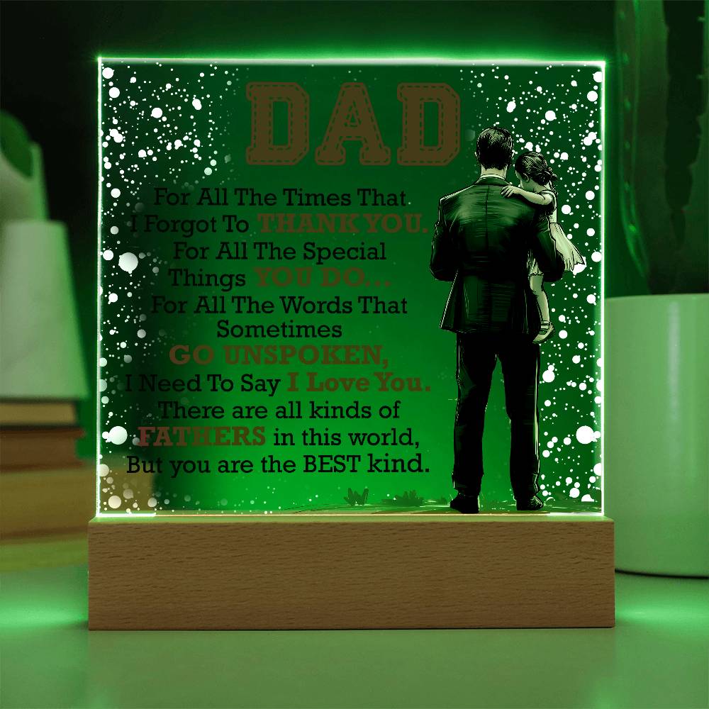 Decorative Acrylic Plaque - Thank You Dad