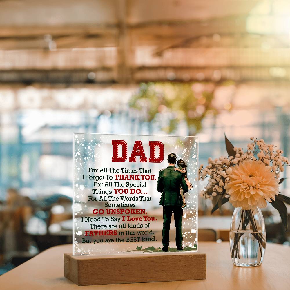 Decorative Acrylic Plaque - Thank You Dad