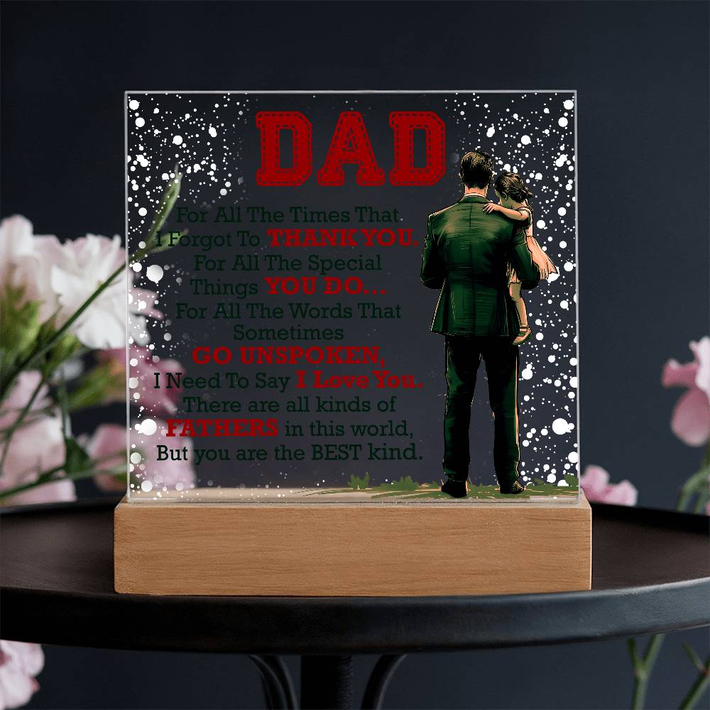 Decorative Acrylic Plaque - Thank You Dad